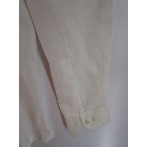 Inserch Shirt XL Linen Button Up Military Flap Pockets Collared Woven - Picture 3 of 9